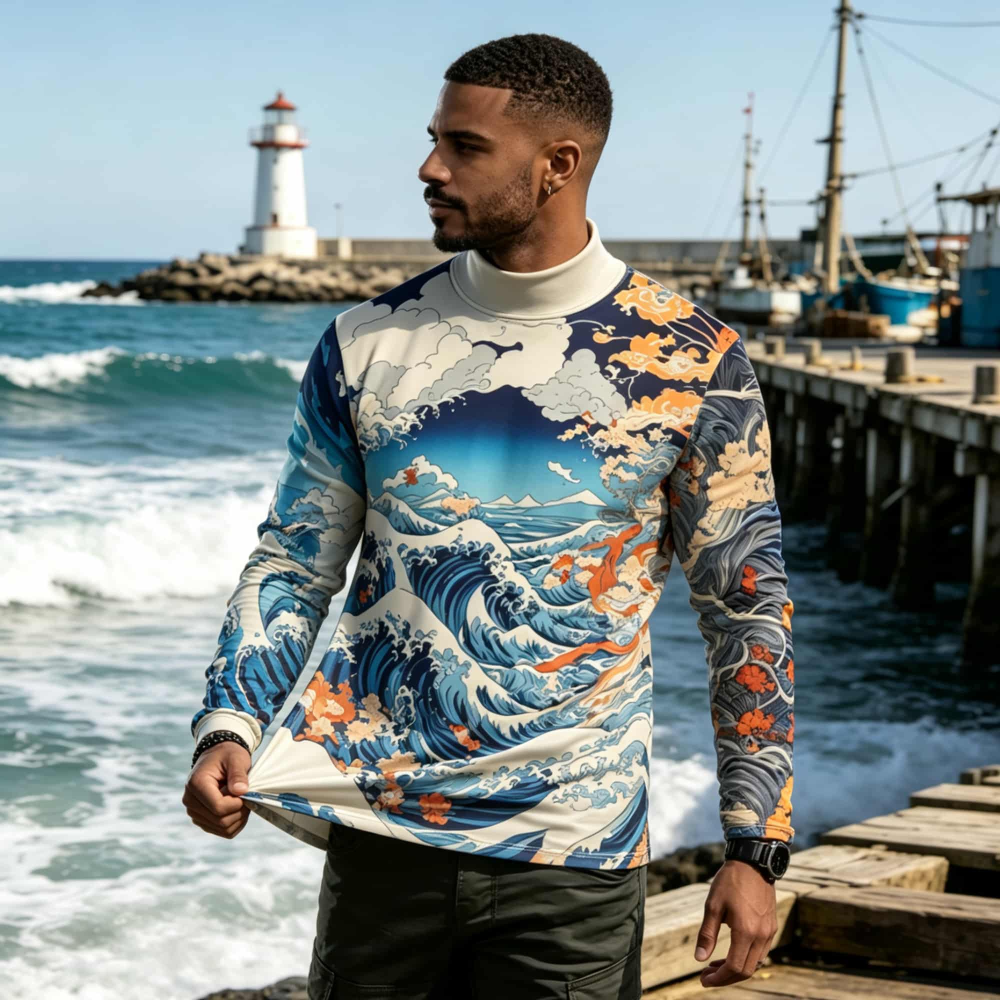 Japanese Ukiyo-e Wave Graphic  - Tee Graphic Print recension och pris