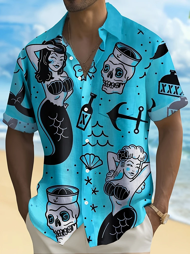 Summer Men's Fashion Casual So - Resort Shirt Floral recension och pris