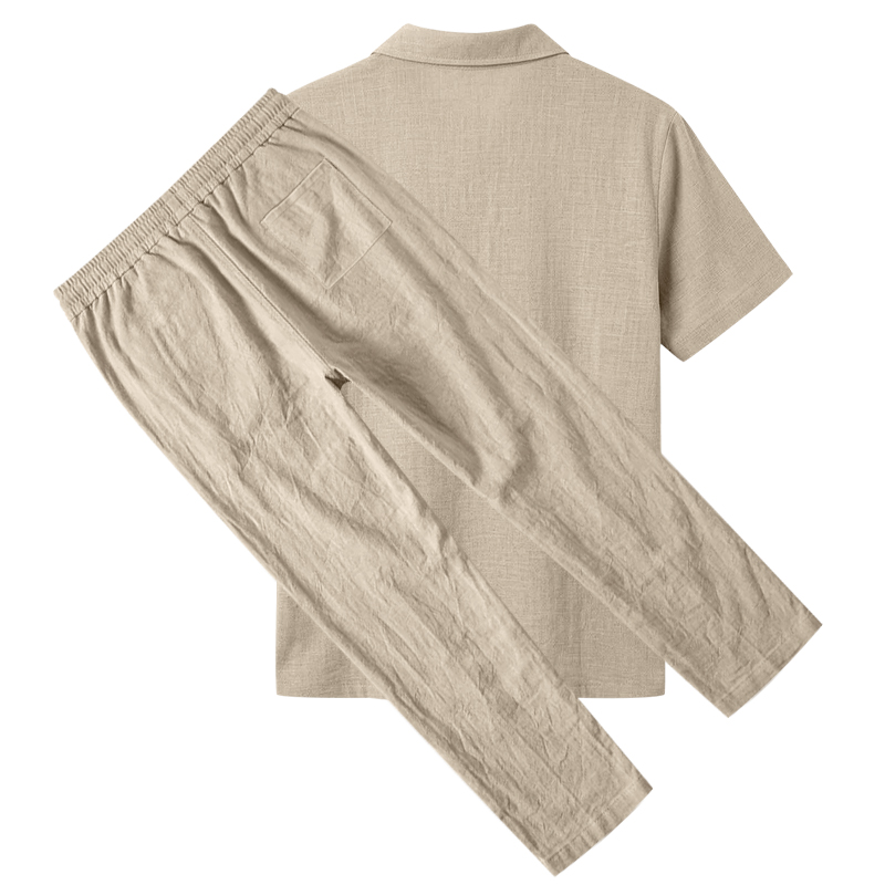 Men's 2 Piece Polo Set Short S - Short Linen Drawstring recension och pris